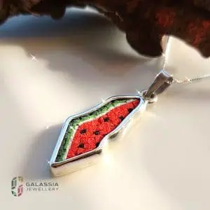 Home 16 Watermelon map micro mosaic pendant