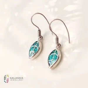 Home 17 Olive leaf jewelry 925 sterling silver micro mosaic earrings