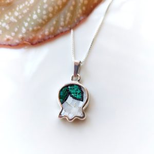 Pomegranate Micro Mosaic Necklace Sterling Silver