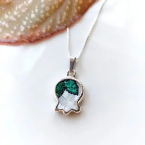 Pomegranate Micro Mosaic Necklace Sterling Silver