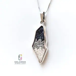 Map of Palestine Pendant | Micro Mosaic Sterling Silver Jewelry