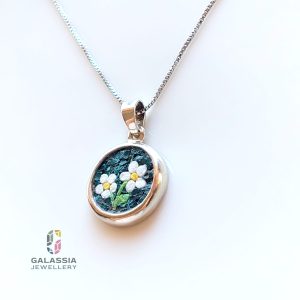Narcissus rose - micro mosaic jewellery