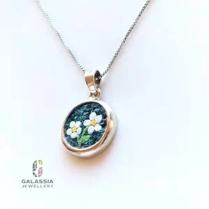 Narcissus rose - micro mosaic jewellery