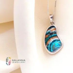 Handmade necklace color space micro mosaic jewelry