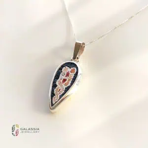 Valentine's Day Gift for Her - The Lovers Micro Mosaic Pendant
