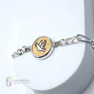 Dove of peace Jewelry 925 Sterling Silver Micro Mosaic Bracelets