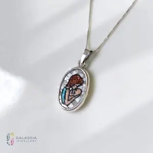 Mother's Day Jewelry 925 Sterling Silver Micro Mosaic pendant