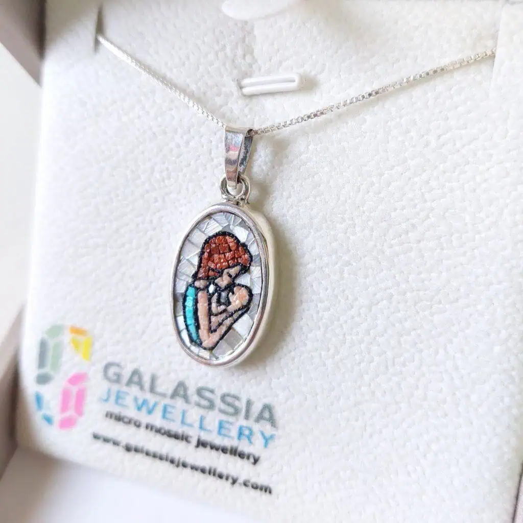 Mother mosaic pendant 4 micro mosaic jewelery