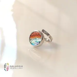 Color Space 925 Sterling Silver Micro Mosaic Ring